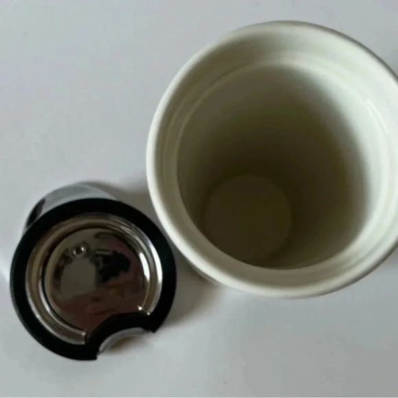 Starbucks 2014 Ceramic Black & White Polka Dot 10oz Travel Tumbler - Picture 7 of 7